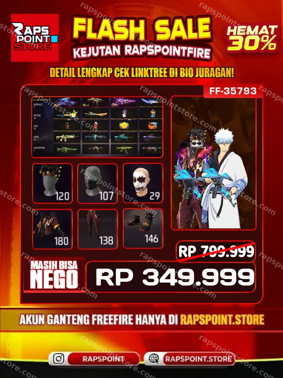 Evo Ak47 4, Evo Ump Booyah Day 2021 3, Sg 2 Mete Merah, Sg 2 Evo Max, Sg 2 Mamba, Sg 2 Bunny,Bundle Gintoki Sakata, Face Joker V2, Yuji Jjk On, Arctic Blue